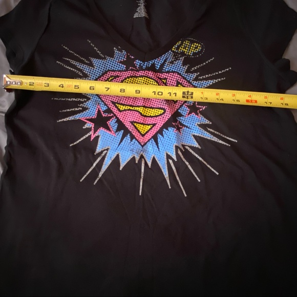 Supergirl Black Tee Shirt Junior size XXL (19) - Picture 7 of 8